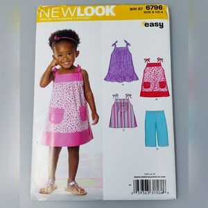 NewLook Sewing Pattern  (Size: A 1/2-4)